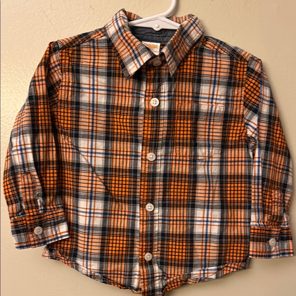 Gymboree Orange and Black Button Down Shirt